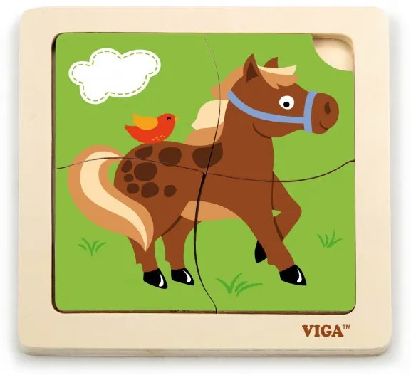 Puzzle na podložke Viga 51312 kôň