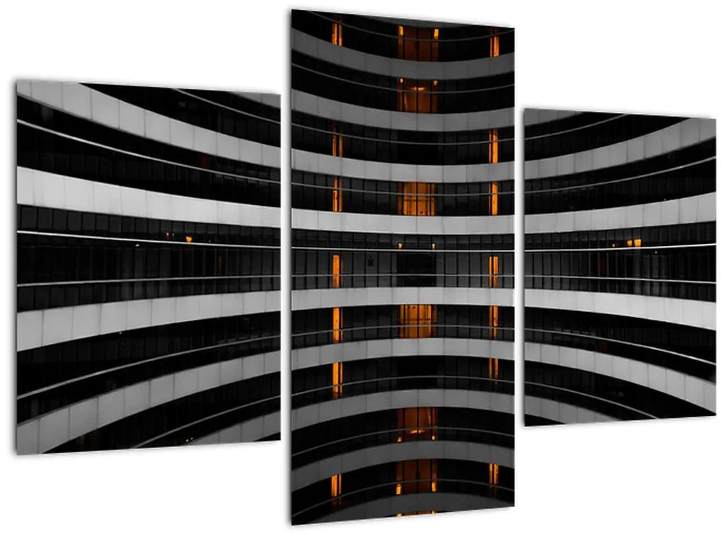 Abstraktný obraz - budova (90x60 cm)