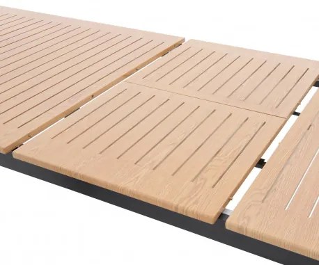 Doppler EXPERT WOOD antracit - záhradný rozkladací hliníkový stôl 220/280 x 100 x 75 cm