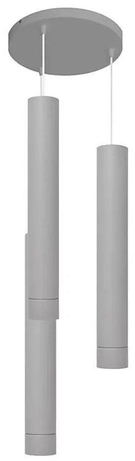 LED Luster na lanku TUBA 3xGU10/4,8W/230V šedá