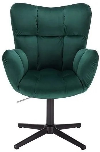 LuxuryForm DESIGN Otočné kreslo AURORA VELUR na čiernom kríži - zelené