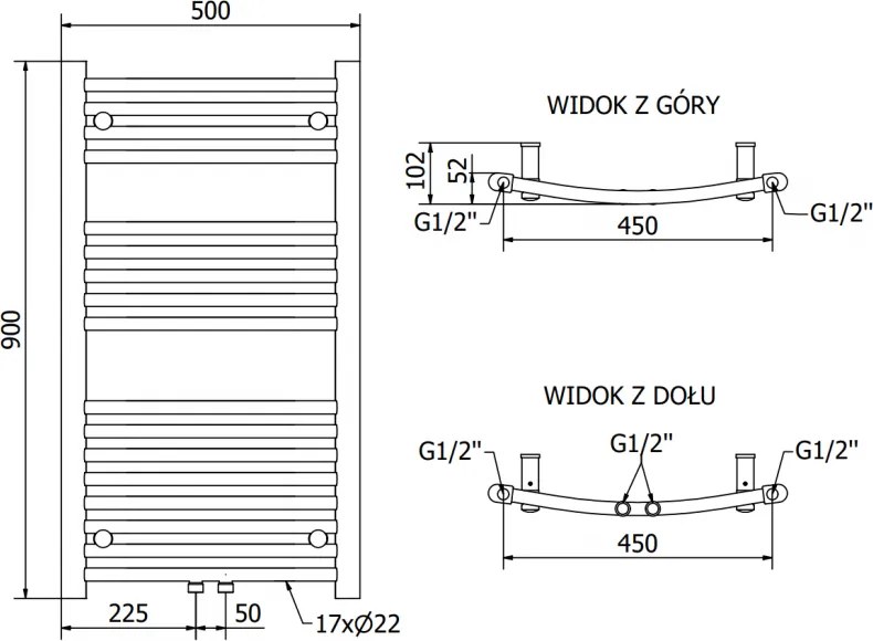 Mexen Ares, elektrické vykurovacie teleso 900 x 500 mm, 400 W, čierna, W102-0900-500-6400-70