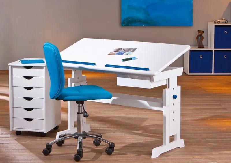 Polohovateľný písací stôl Baru, menitelná farba záražky