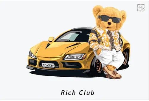 Ceduľa Bear Rich Club 2