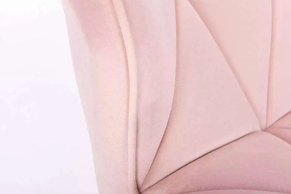 LuxuryForm DESIGN Stolička MILANO VELUR na čiernom tanieri - svetloružová