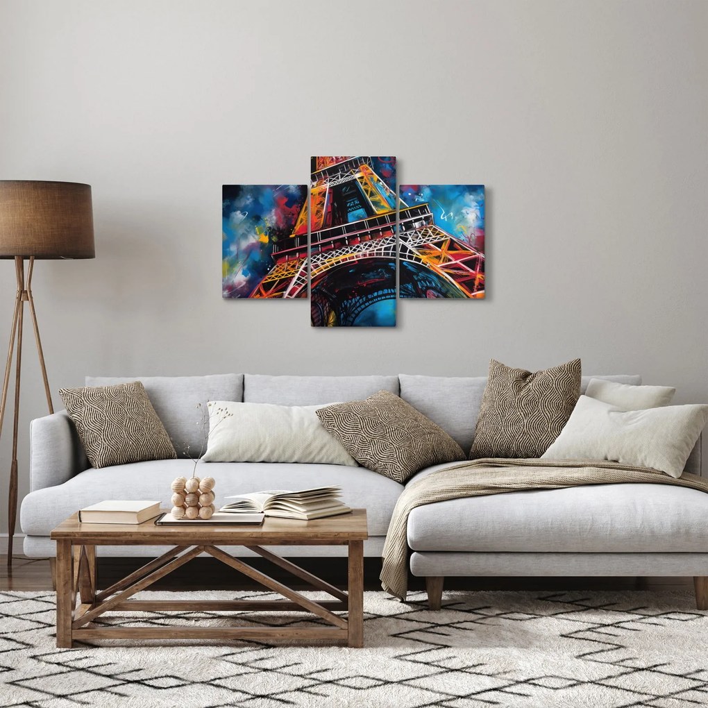 Obraz - Maľba Eiffelovej veže II. (90x60 cm)