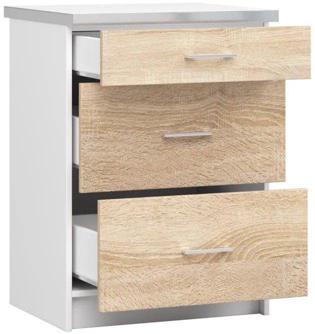 Spodná kuchynská skrinka s doskou LIMA S60 SZ3 biela / dub sonoma