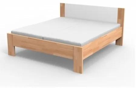 Texpol NIKOLETA - masívna buková posteľ s čalúneným čelom 160 x 200 cm, buk masív + čalúnené čelo