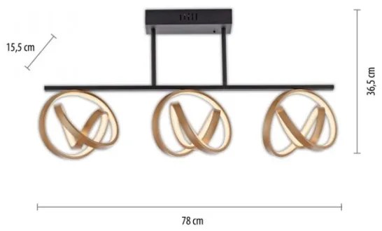 JUST LIGHT. 6245-18 - LED Prisadený luster LOOP 3xLED/11W/230V 2700-5000K + DO