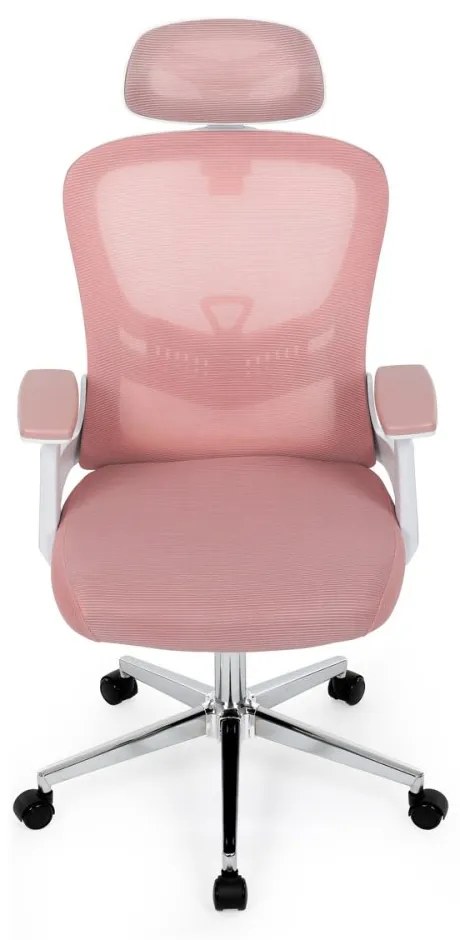 Kancelárska otočná stolička ROSE — sieť / látka, ružová