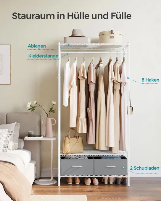 Otvorená šatníková skriňa LGR411W01