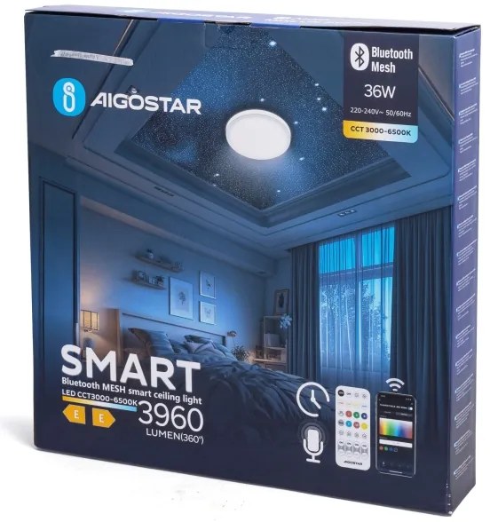 Aigostar - LED stropné svietidlo LED/36W/230V + diaľkové ovládanie