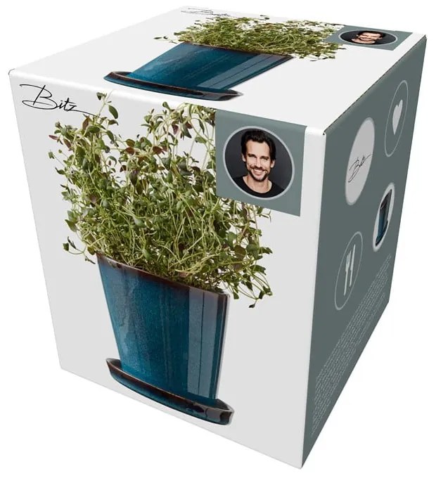 Kameninový obal na kvetináč ø 10 cm Gastro Dark Blue/Black – Bitz