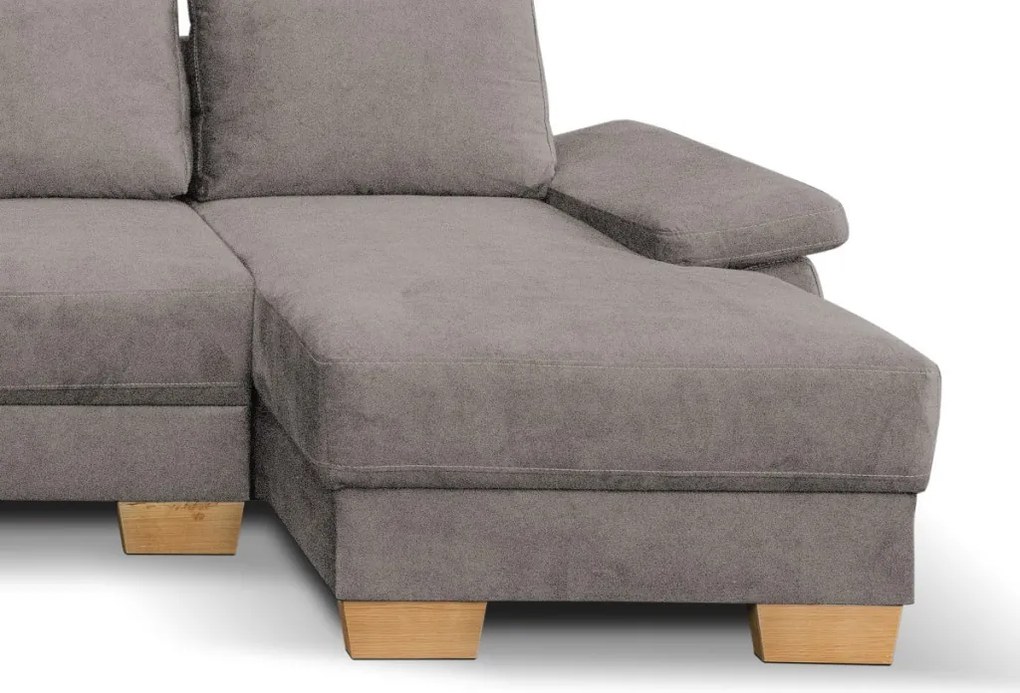 Sedacia súprava Chivas, tvar ľavé U, kamenná hnedo-šedá látka