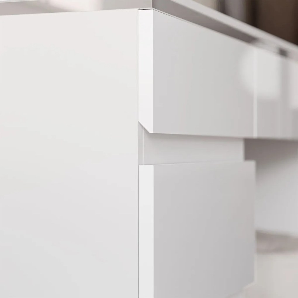 PISACÍ STÔL NESSIE BIELY LESK + STRIEBORNÝ 120 cm