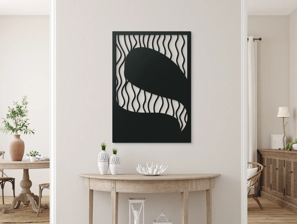 drevko Abstraktný drevený obraz Hlbina Rozmer obrazu: 45,5 x 31 cm, Farba dekorácie: Čierna