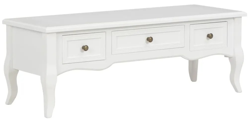 vidaXL TV stolík biely 100x35x35 cm drevený