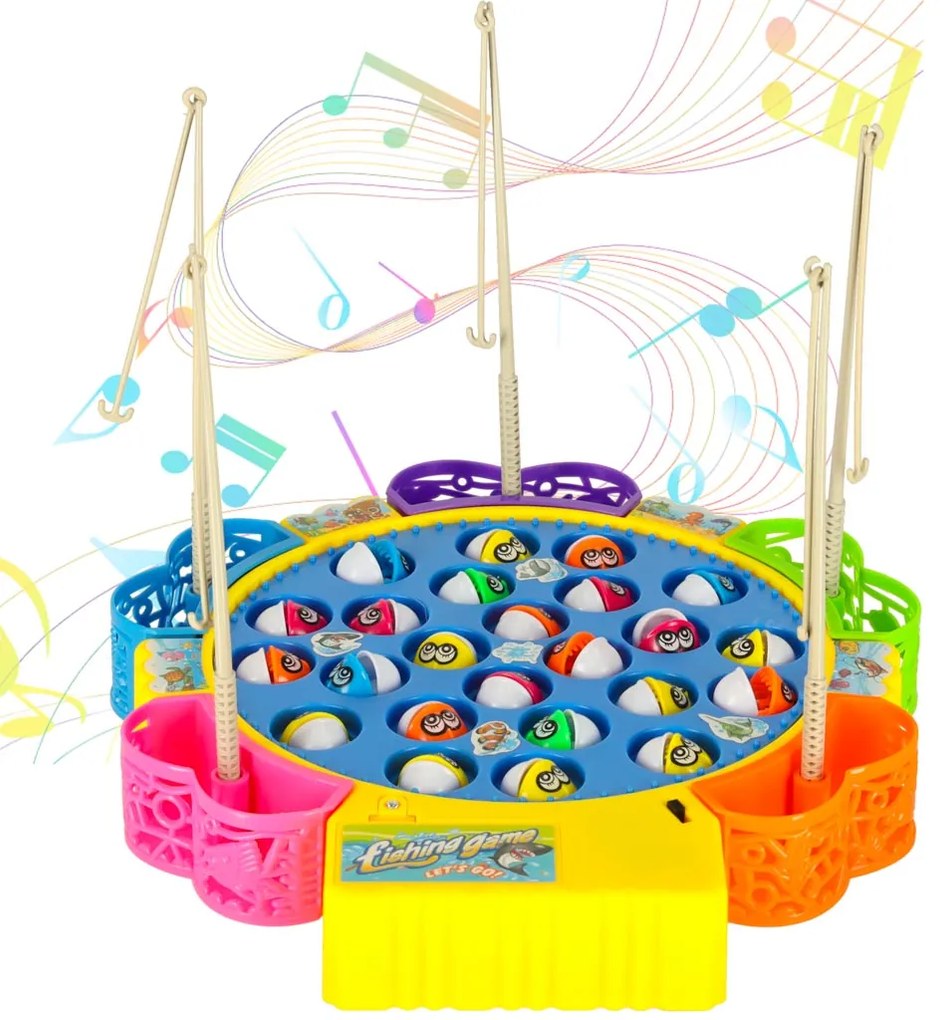 KIK Rodinná hra Lov rýb 24 ks – elektronická chytačka rýb 1–5 hráčov, hračka pre deti