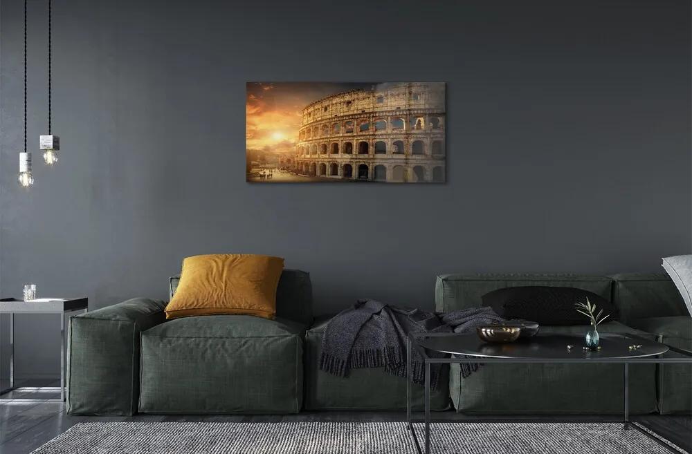 Sklenený obraz Rome Colosseum pri západe slnka 100x50 cm