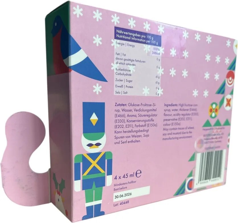 SANTA'S SYRUP SLEIGH Sada sirupov 45 ml 4 ks
