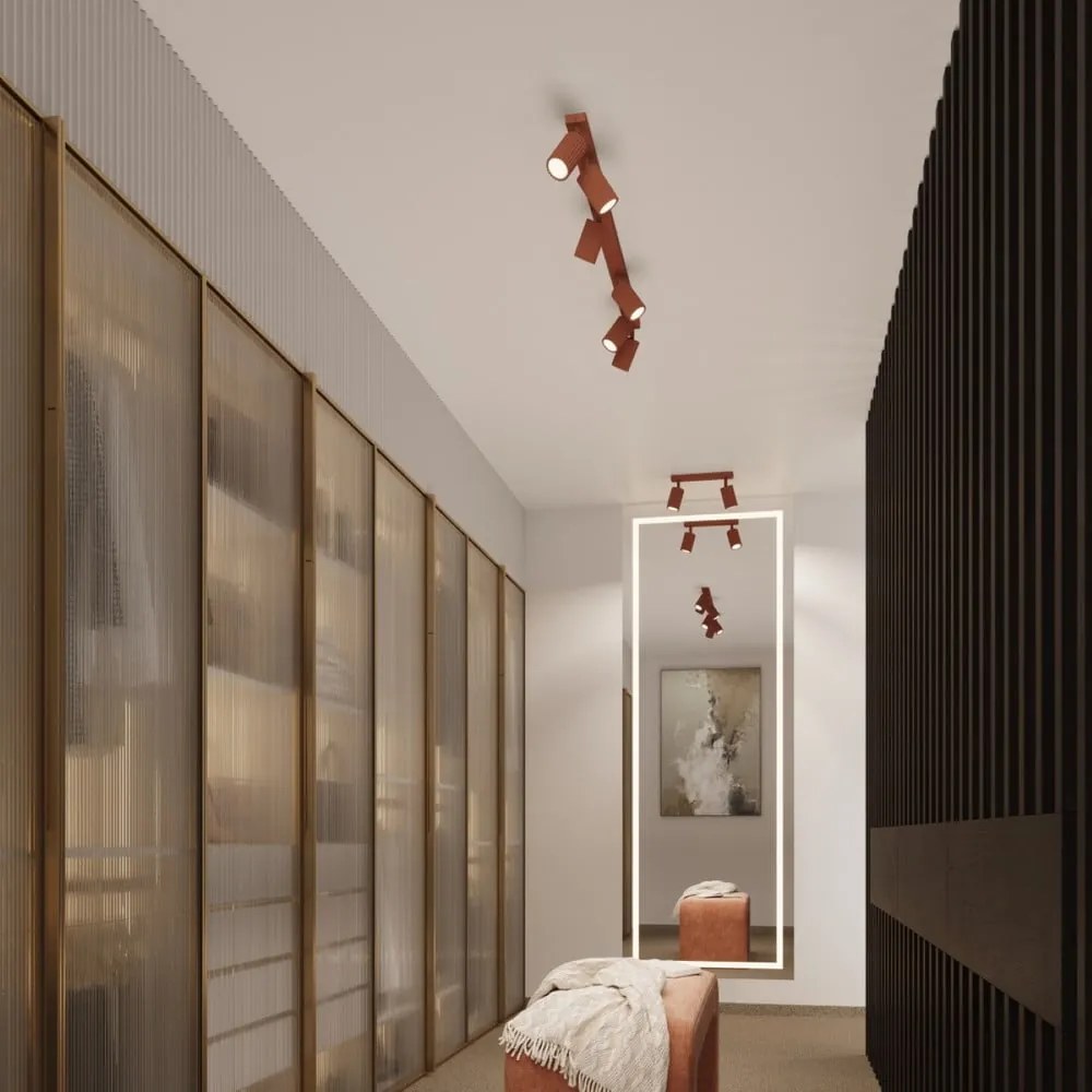 Bodové svietidlo v tehlovej farbe 6,5x30 cm Gleam – Sollux