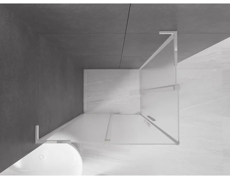 Mexen Velar L Duo, sprchový kút s posuvnými dverami 100 x 90 cm, 8mm sklo námraza, chrómová, 871-100-090-02-33-01