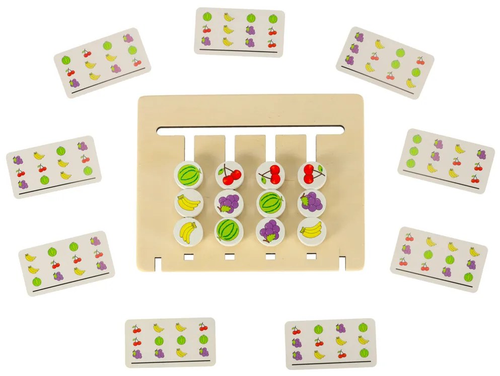 KIK Dřevěná vzdělávací hračka odpovídající barvám montessori ovoce