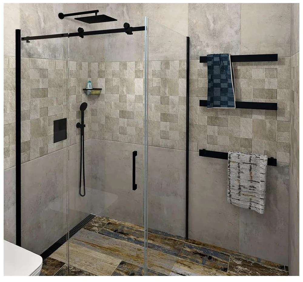 Matne čierny nástenný držiak na uteráky Patron – Sapho