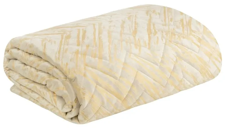 EUROFIRANY Zamatový prehoz 220 cm x 240 cm krémová 100 % polyester Rozmery textílií: 170 cm x 210 cm