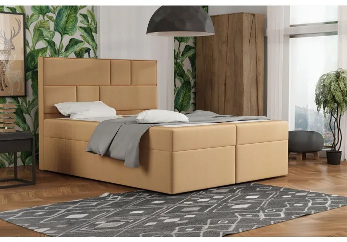 Dizajnová posteľ s úložným priestorom 180x200 MELINDA - béžová 5