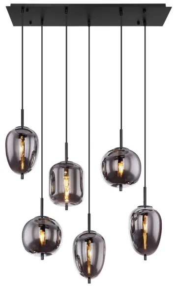 Globo 15345-6 - Luster na lanku BLACKY 6xE14/40W/230V čierna