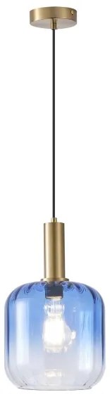 Luster na lanku 1xE27/15W/230V modrá/dymová pr. 20 cm