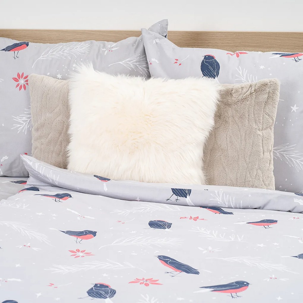 4Home Bavlnené obliečky Winter Robin, 140 x 200 cm, 70 x 90 cm