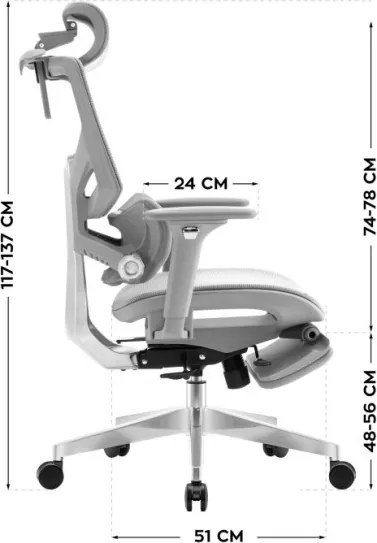 Kancelárska stolička Expert 8.7 Grey Mesh