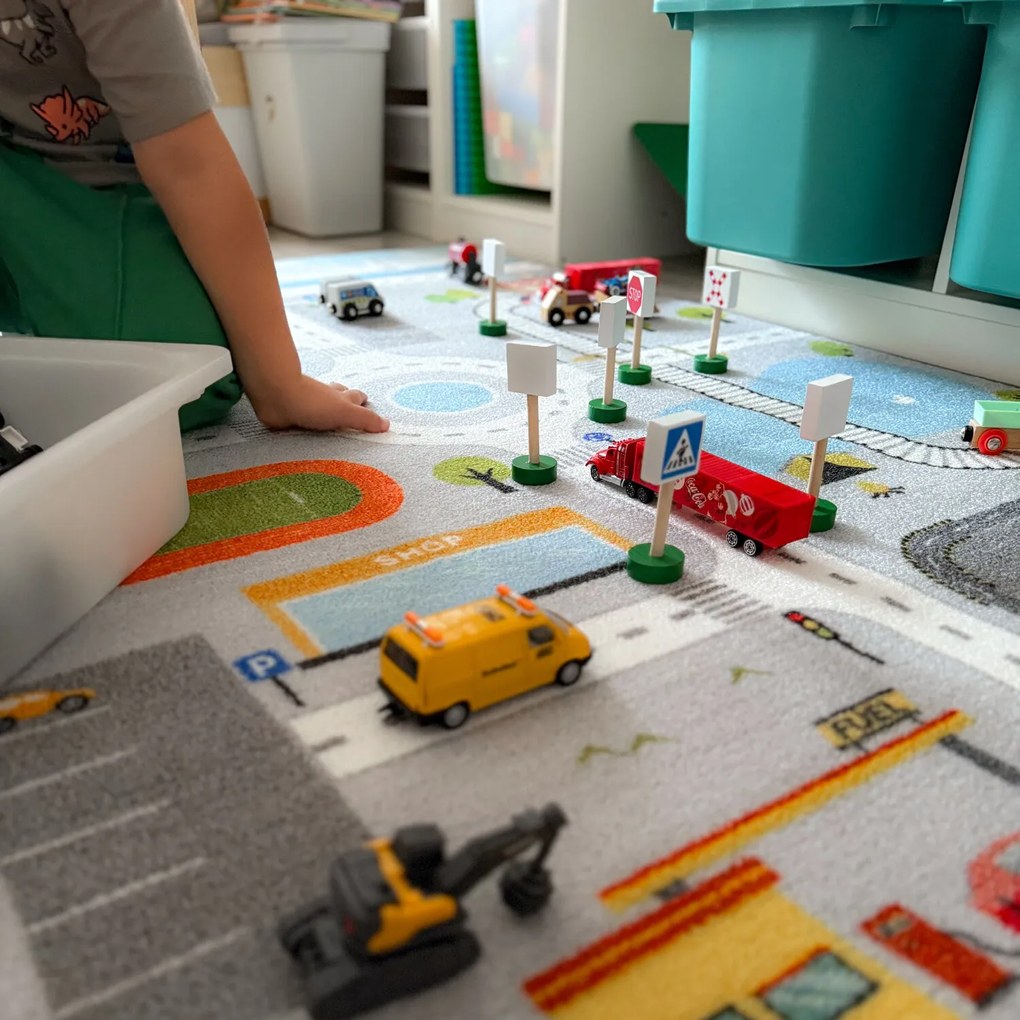 Ayyildiz, Detský kusový koberec Play 2902 grey, 100x150, viacfarebná, detská izba