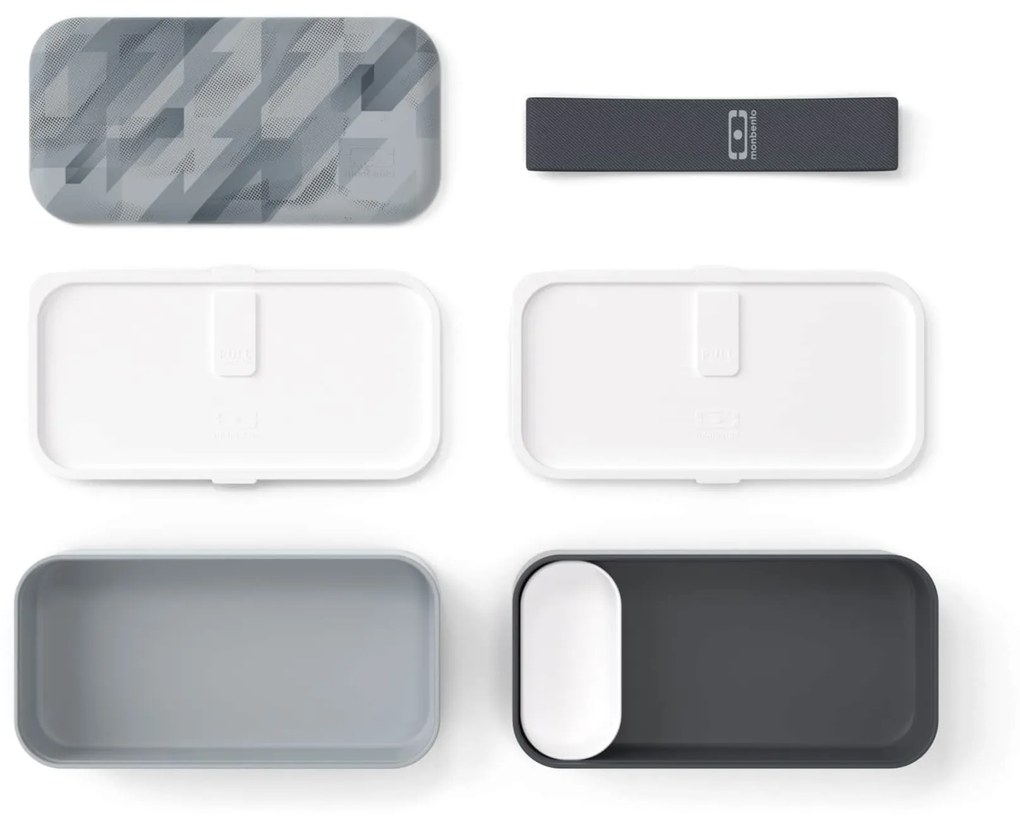 monbento Desiatový box Monbento Original Graphic Grey 1 l