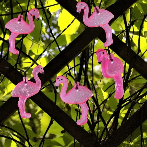 LED Solárna dekoračná reťaz 10xLED/1,2V 300 mAh 3,8 m IP44 plameniak