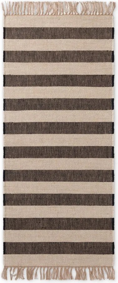 Čierny/krémovobiely obojstranný/ručne tkaný jutový behúň 80x200 cm Playa – Hanse Home