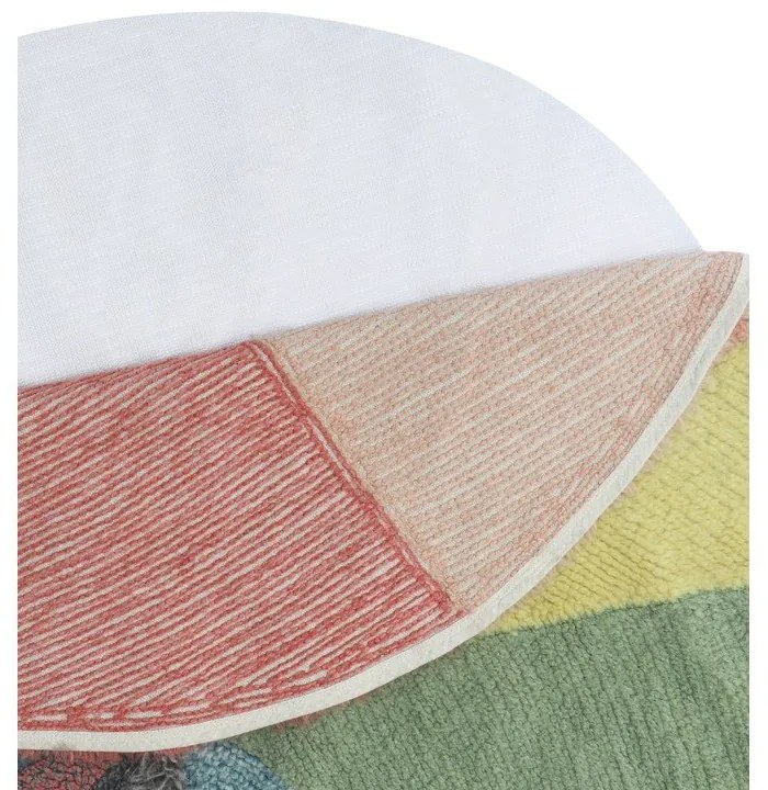 Prateľný ručne tkaný vlnený detský koberec ø120 cm Pie Chart – Lorena Canals