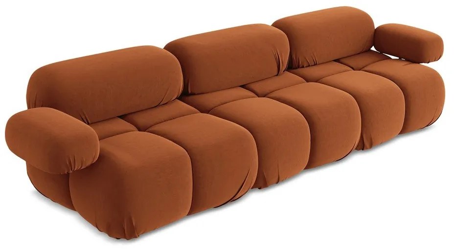 Oranžová zamatová pohovka 285 cm Lokua – Makamii