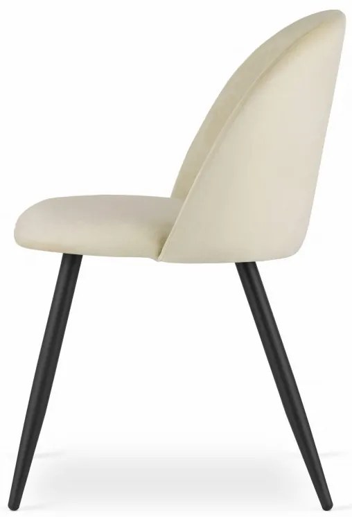 Stolička BELLO - béžový zamat / čierne nohy