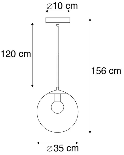 Inteligentné závesné svietidlo priehľadné 35 cm vrátane WiFi A60 - Pallon