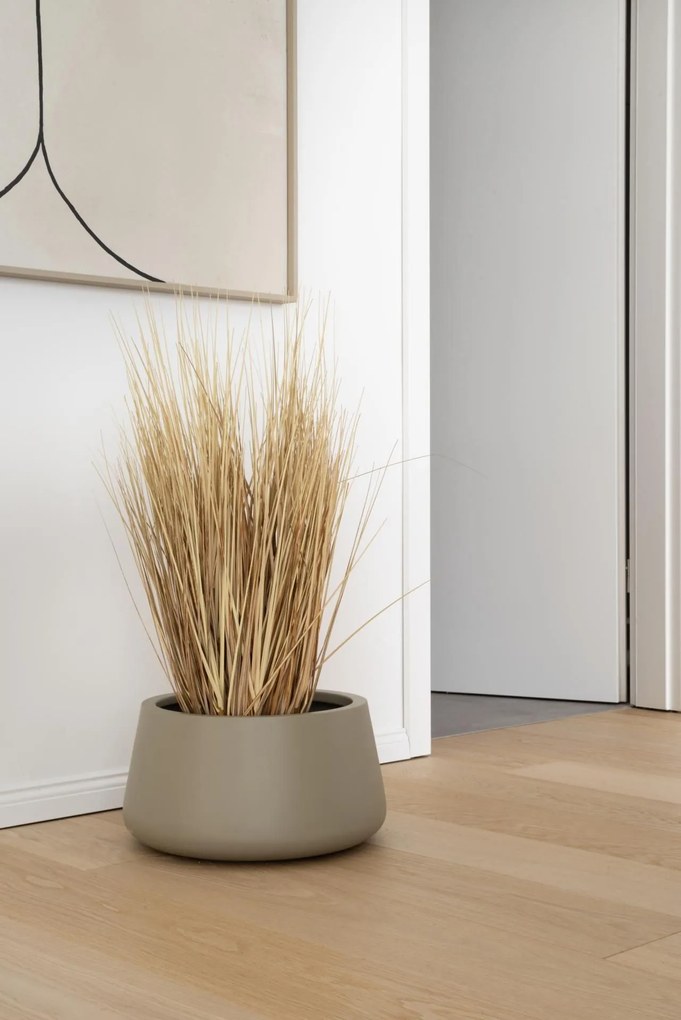 Kvetináč GORDO, sklolaminát, výška 21 cm, béžový