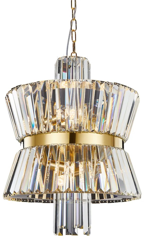 Luster Aurelia, 1x krištáľové/zlaté kovové tienidlo, (fi 42cm), g