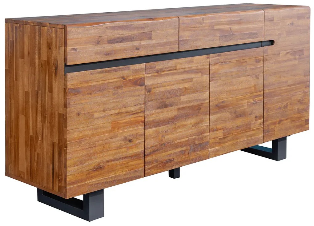 Komoda Genesis 170 cm – masívne akáciové drevo, hnedý odtieň