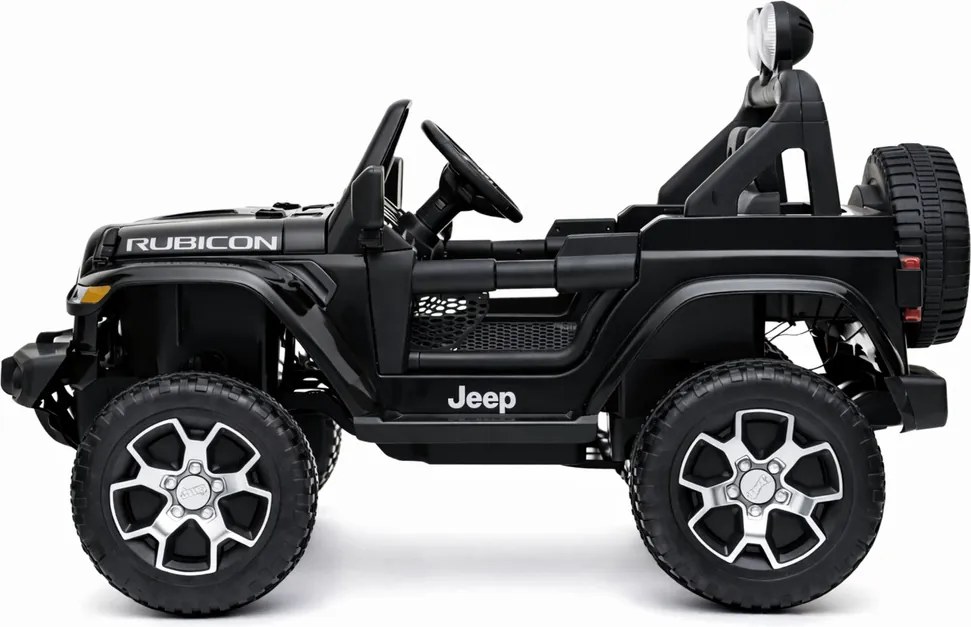 LEAN CARS Elektrické autíčko Jeep Rubicon 4x4, LED, MP3, čierne