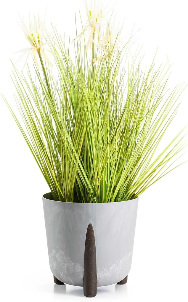 PLASTOVÝ KVETINÁČ MOSS 26X25 CM IMITÁCIA BETÓNU SIVÁ