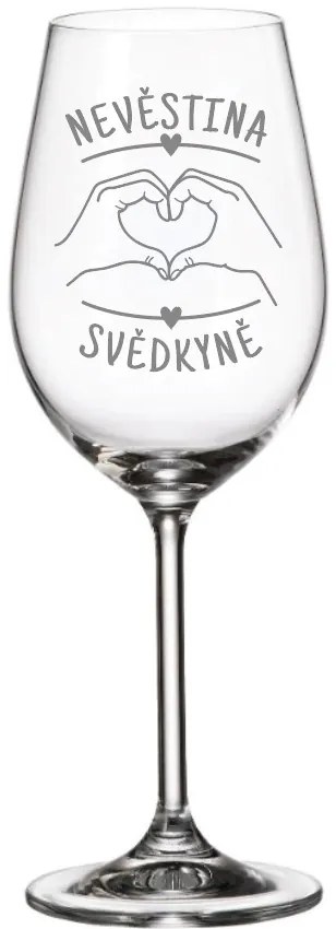 Dekorant svatby Pohárik pre svedkyňu NEVESTINA SVEDKNE 350 ml 1 ks