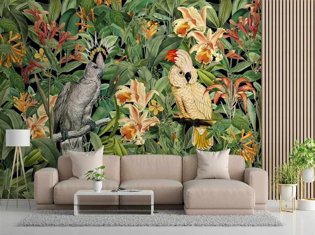 Gario Fototapeta Dva tropické papagáje - Andrea Haase Materiál: Vliesová, Rozmery: 100 x 70 cm