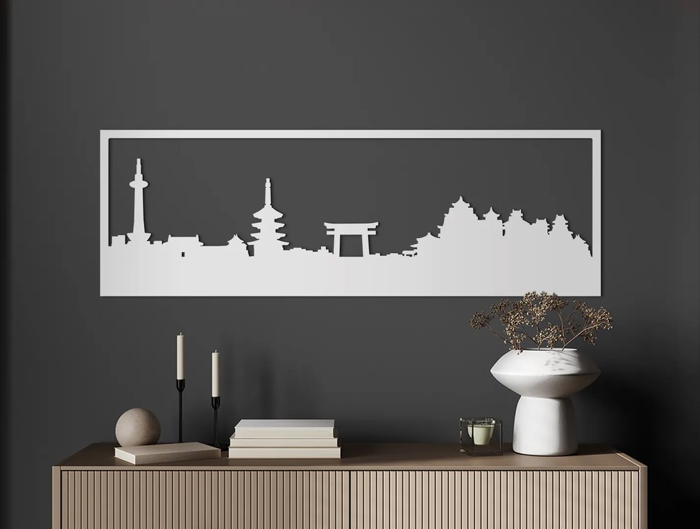 drevko Obraz Kjóto panoráma Rozmer obrazu: 29,5 x 89 cm, Farba dekorácie: Čierna